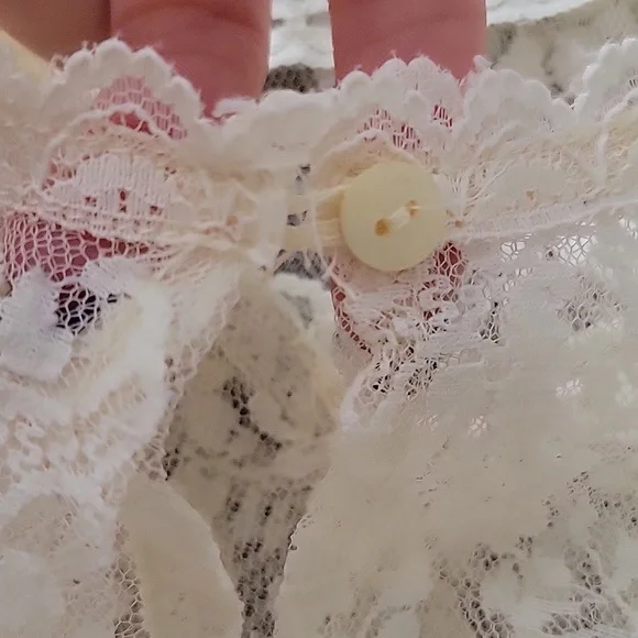 Vintage Lace Drop Waist Sheer Dress Nightgown Victorian Bridal Wedding Fairycore - Picture 8 of 14